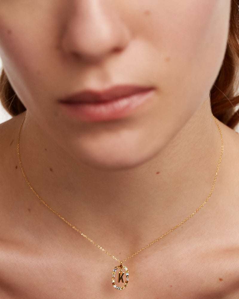 Letter K Necklace - 
  
    Sterling Silver / 18K Gold plating
  
