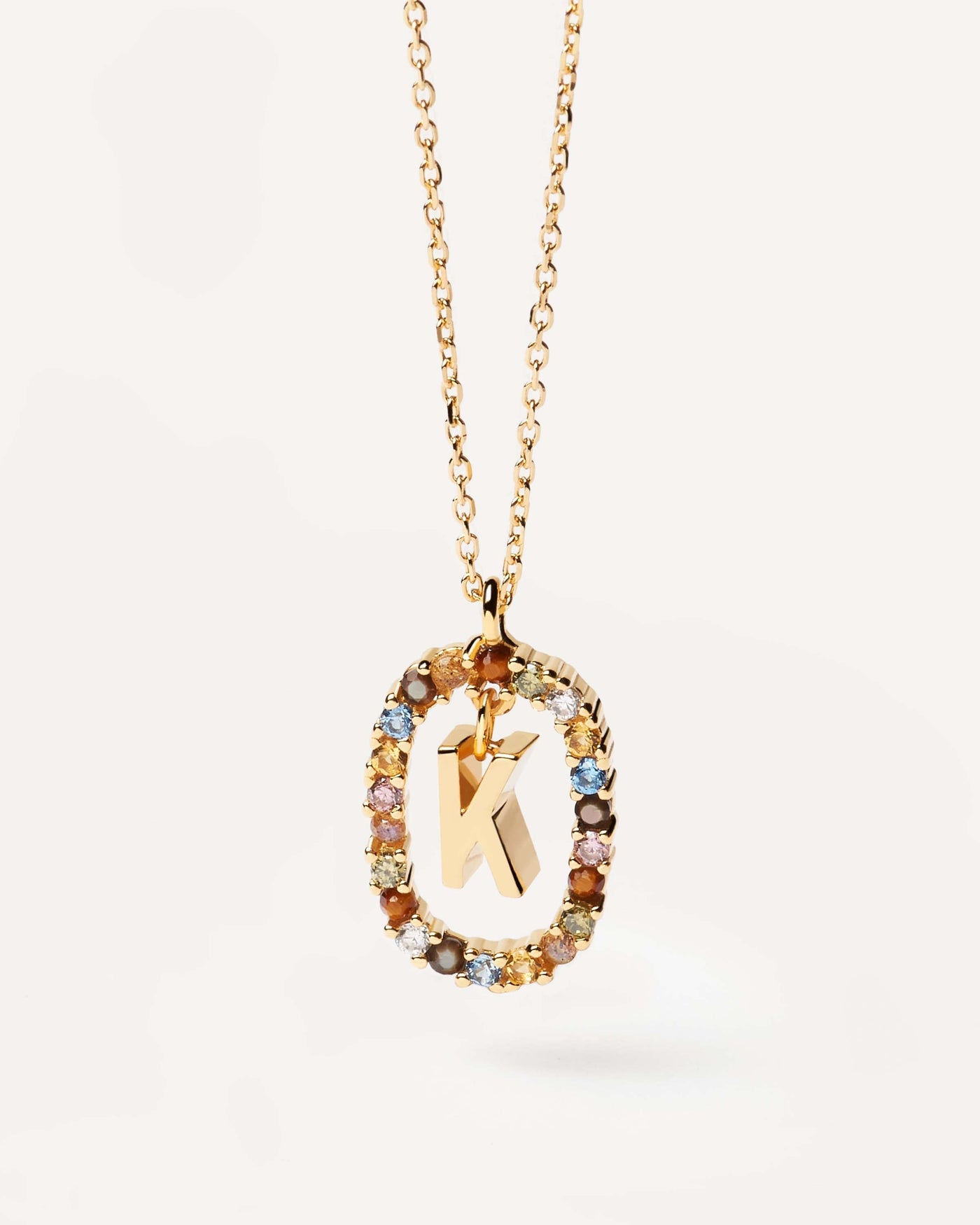 Letter A Inline Initial Necklace in 18k Gold Vermeil