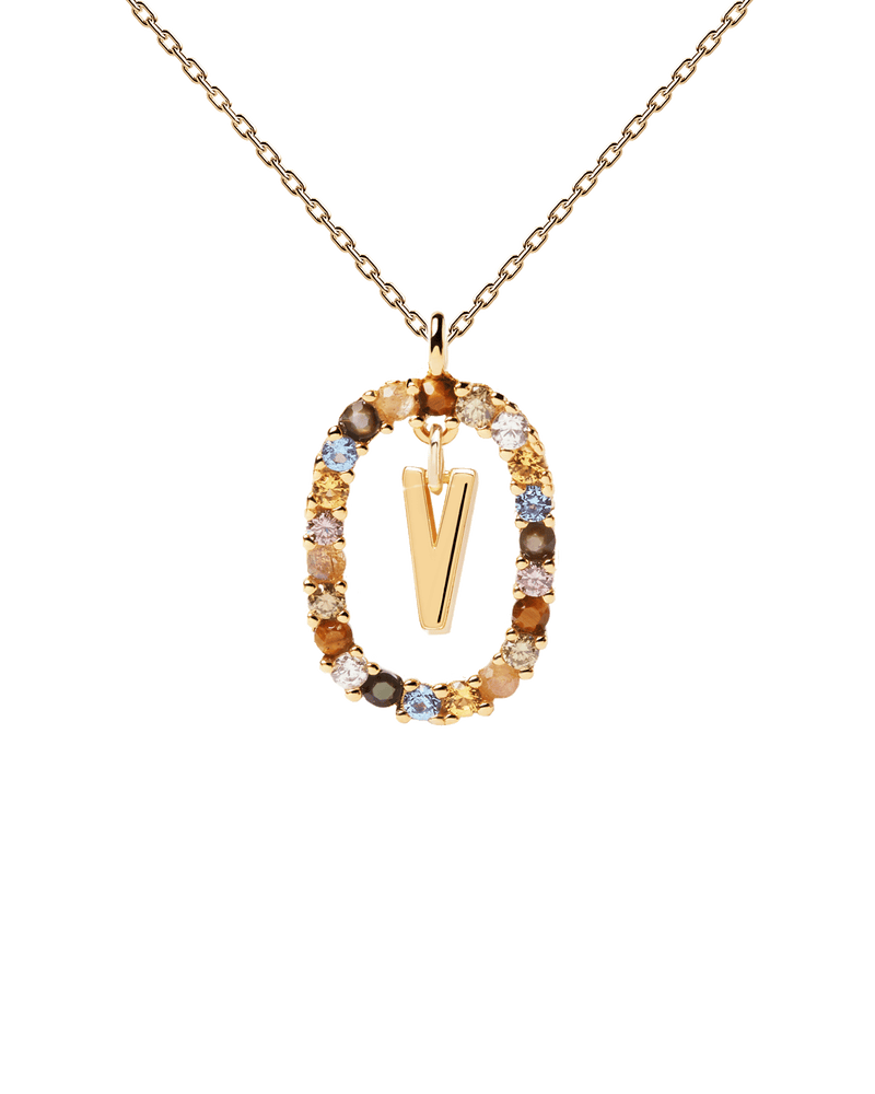 Letter V Necklace - 
  
    Sterling Silver / 18K Gold plating
  
