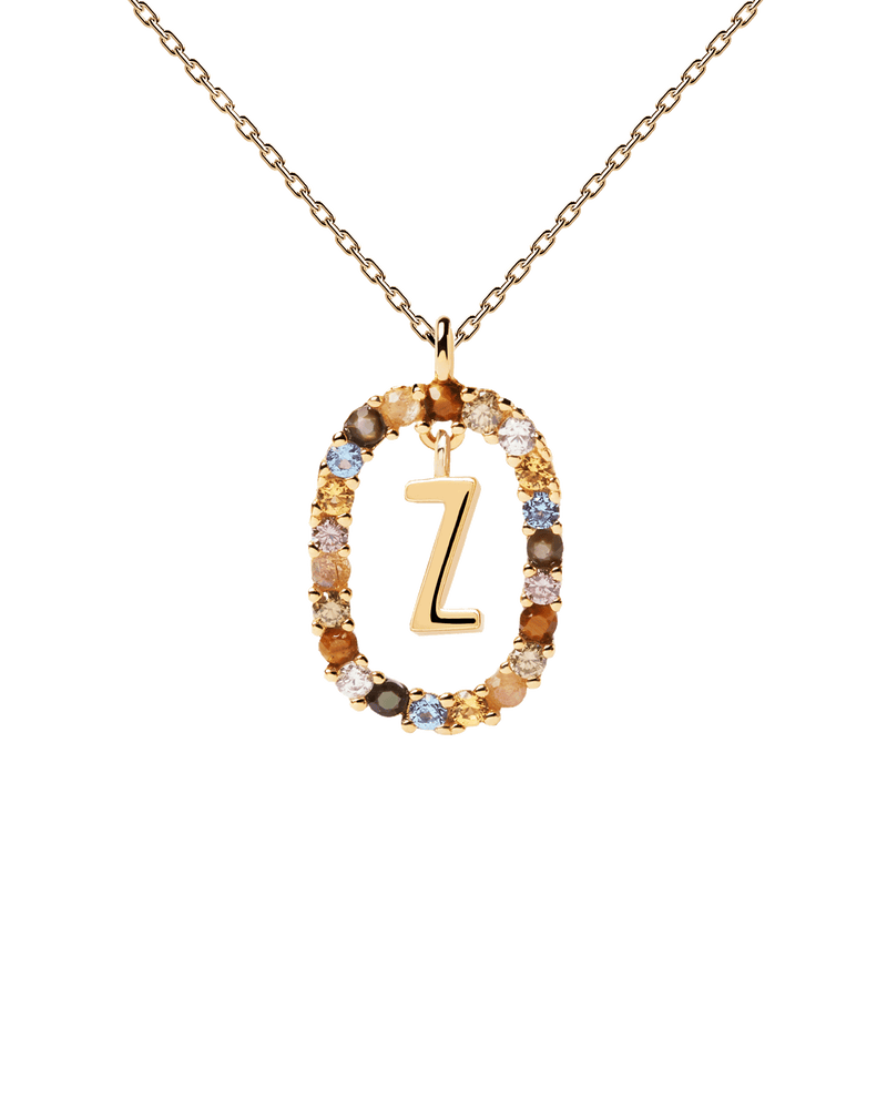 Collana con lettera Z - 
  
    Argento sterling / Placcatura in Oro 18K
  
