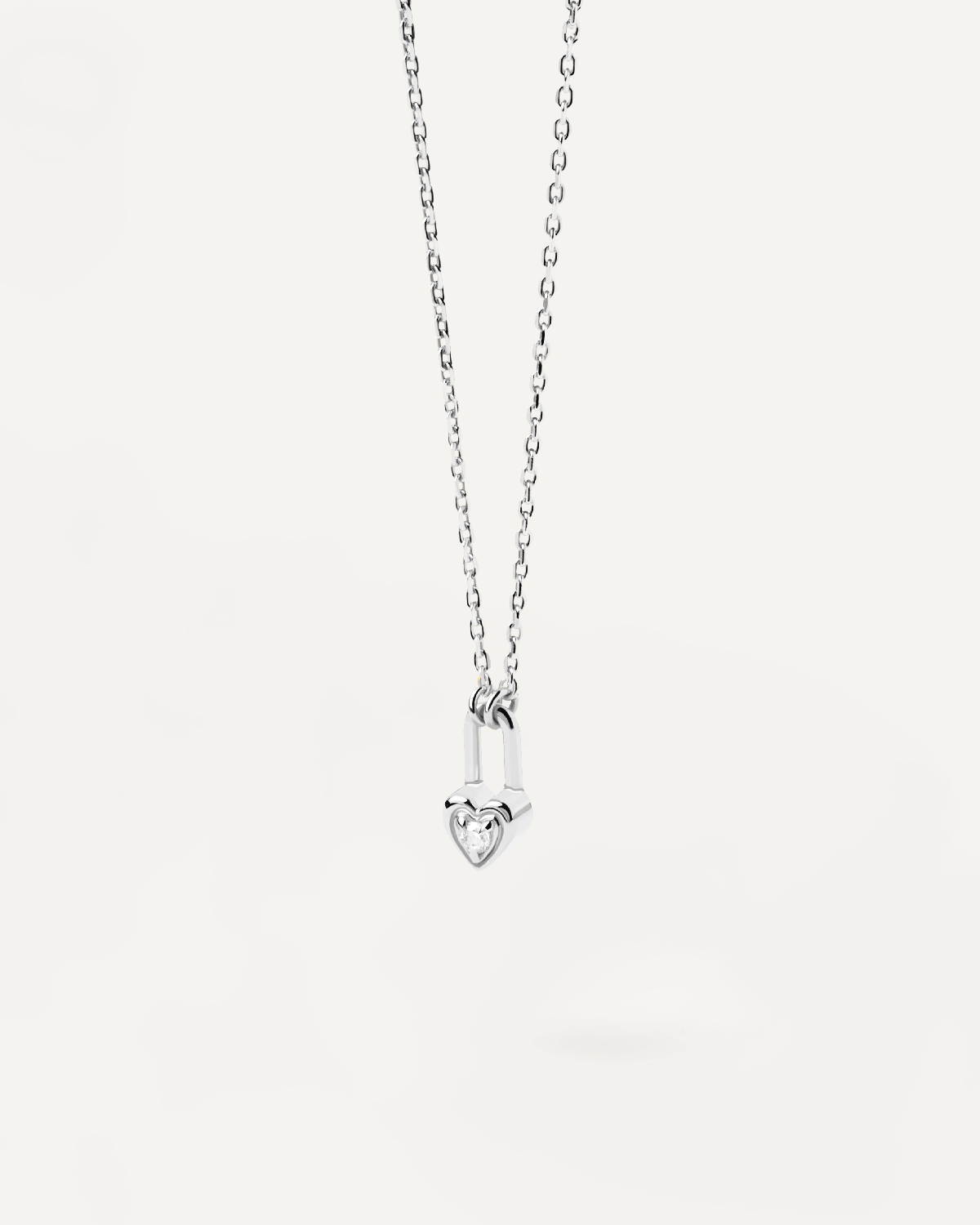 Heart Padlock Silver Necklace - PDPAOLA