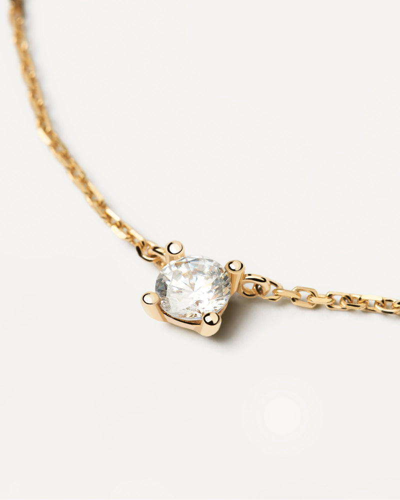 GoldHalskette mit Diamanten Solitaire Medium - 
  
    18 kt Gold
  
