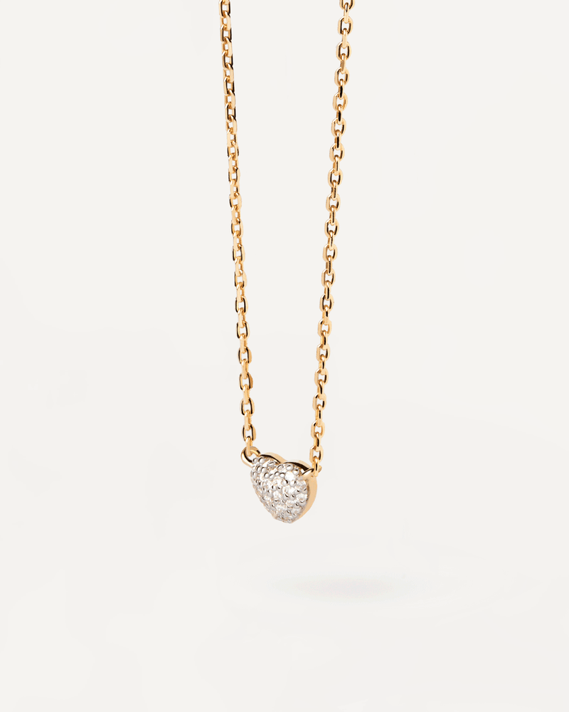 Diamonds and gold Heart solitary necklace - 
  
    18K Gold
  
