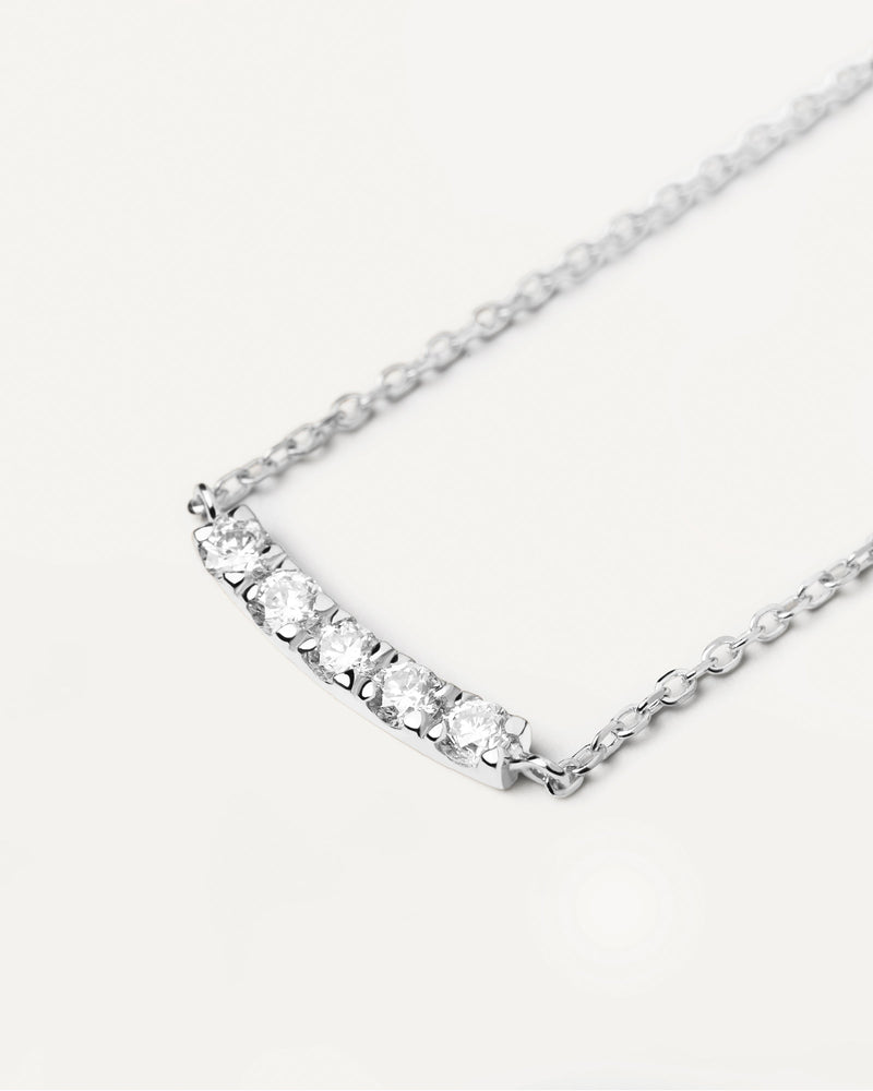 Diamonds and White Gold Eternity Necklace - 
  
    18K White gold / Rhodium silver plating
  
