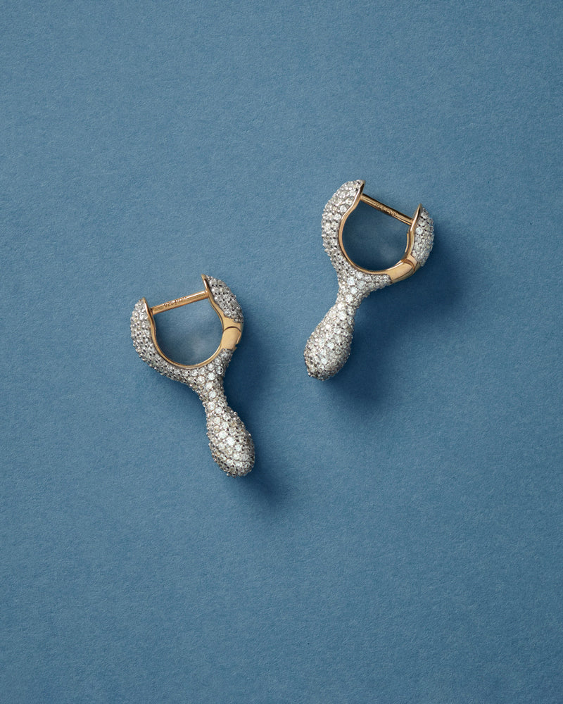 Créoles Pavé Ray - 
  
    Argent massif / Placage Or 18 Ct
  
