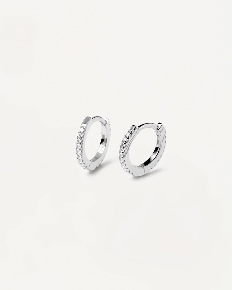 White Mini Hoops Silver - 
  
    Sterling Silver
  
