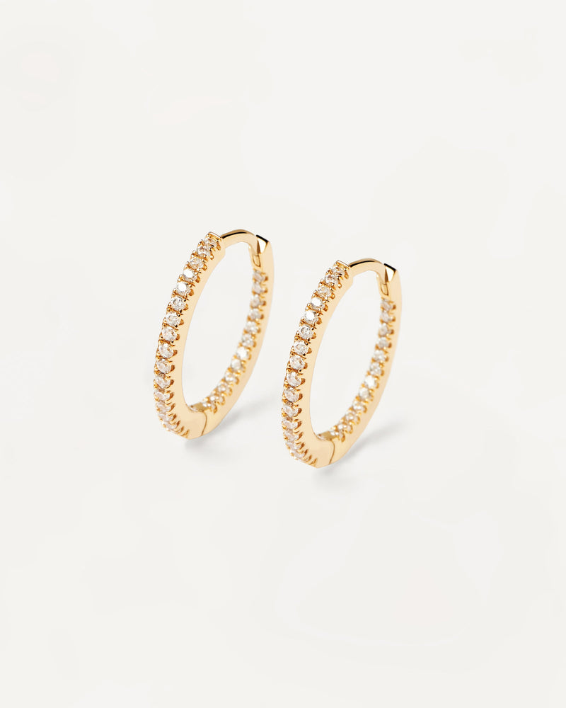 White Medium Hoops - 
  
    Sterling Silver / 18K Gold plating
  
