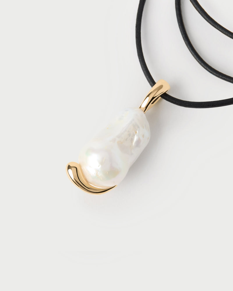 Large irregular freshwater cultured pearl pendant to customize cord or chain necklace