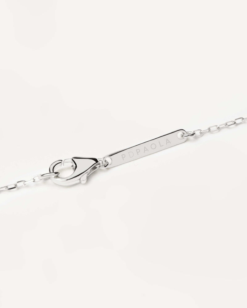 Collier en Diamants et en Or Blanc Solitaire Medium - 
  
    Or blanc 18 carats / Placage Argent Rhodié
  
