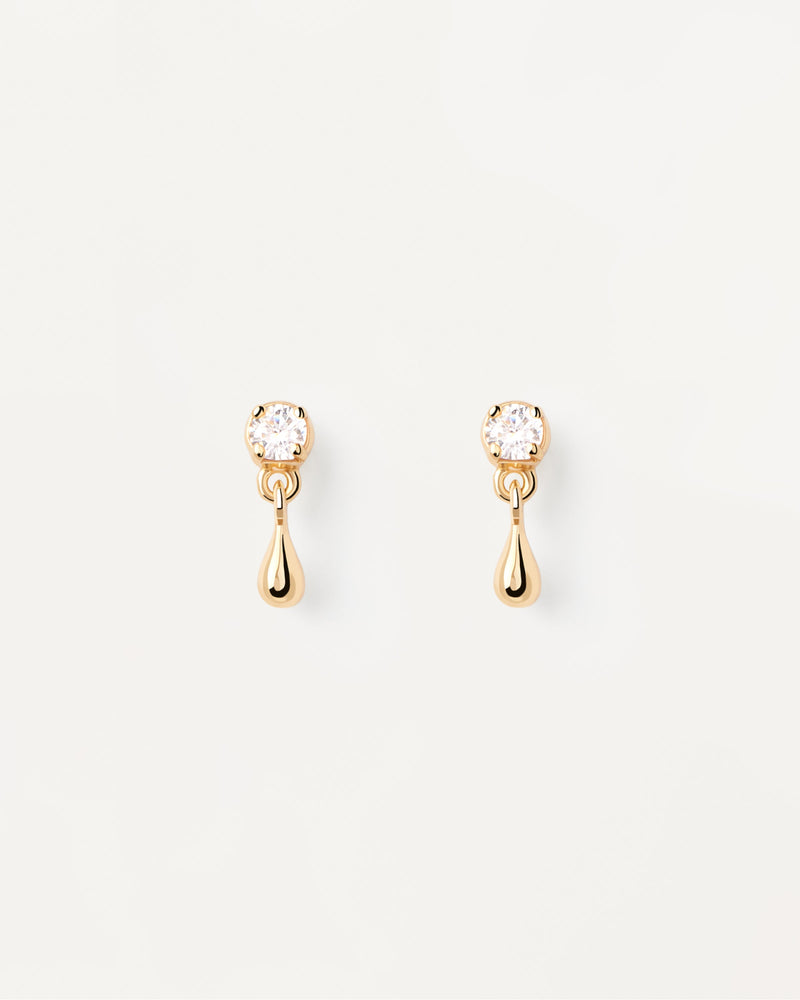 Water single stud Earring - 
  
    Sterling Silver / 18K Gold plating
  
