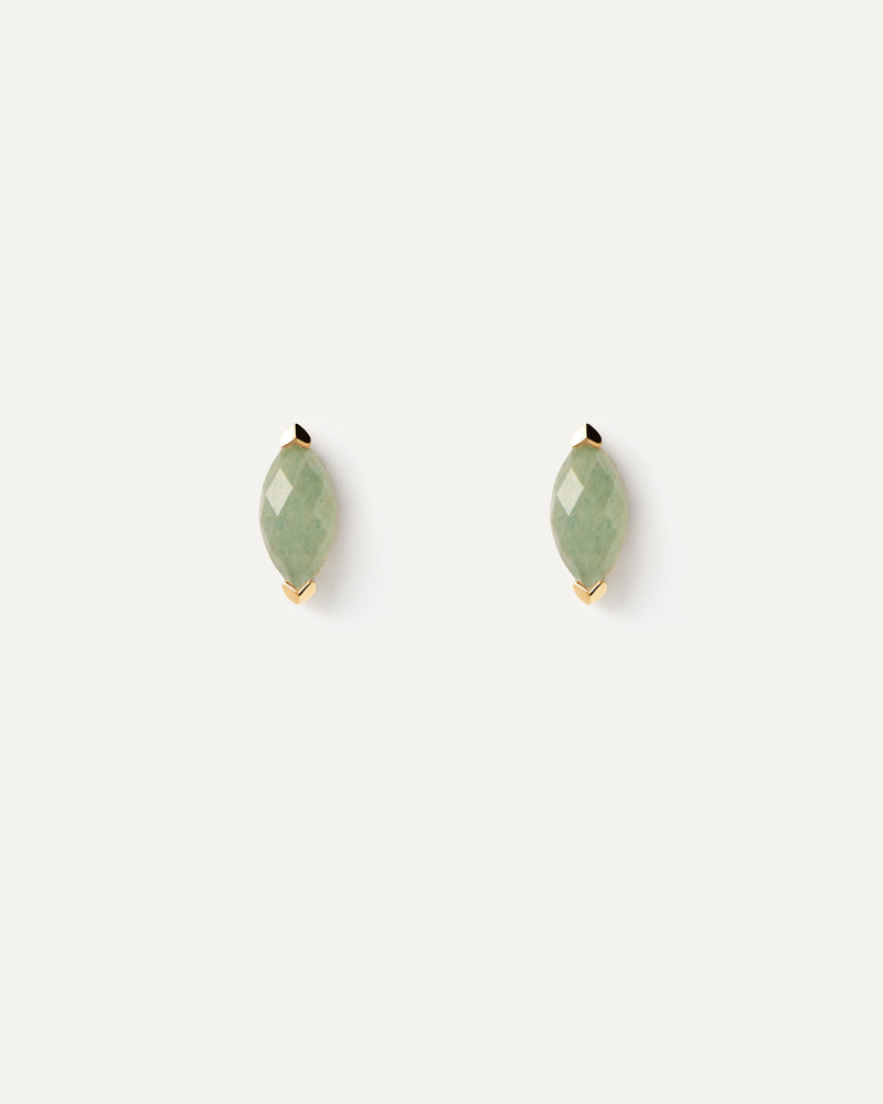 Green Aventurine Nomad Single Earring - 
  
    Sterling Silver / 18K Gold plating
  
