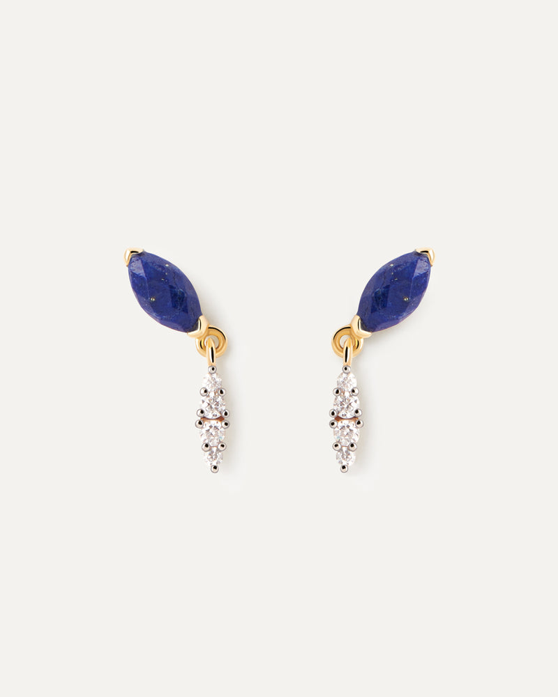 Boucle D'Oreille Individuelle Lapis-Lazuli Ginger - 
  
    Argent massif / Placage Or 18 Ct
  
