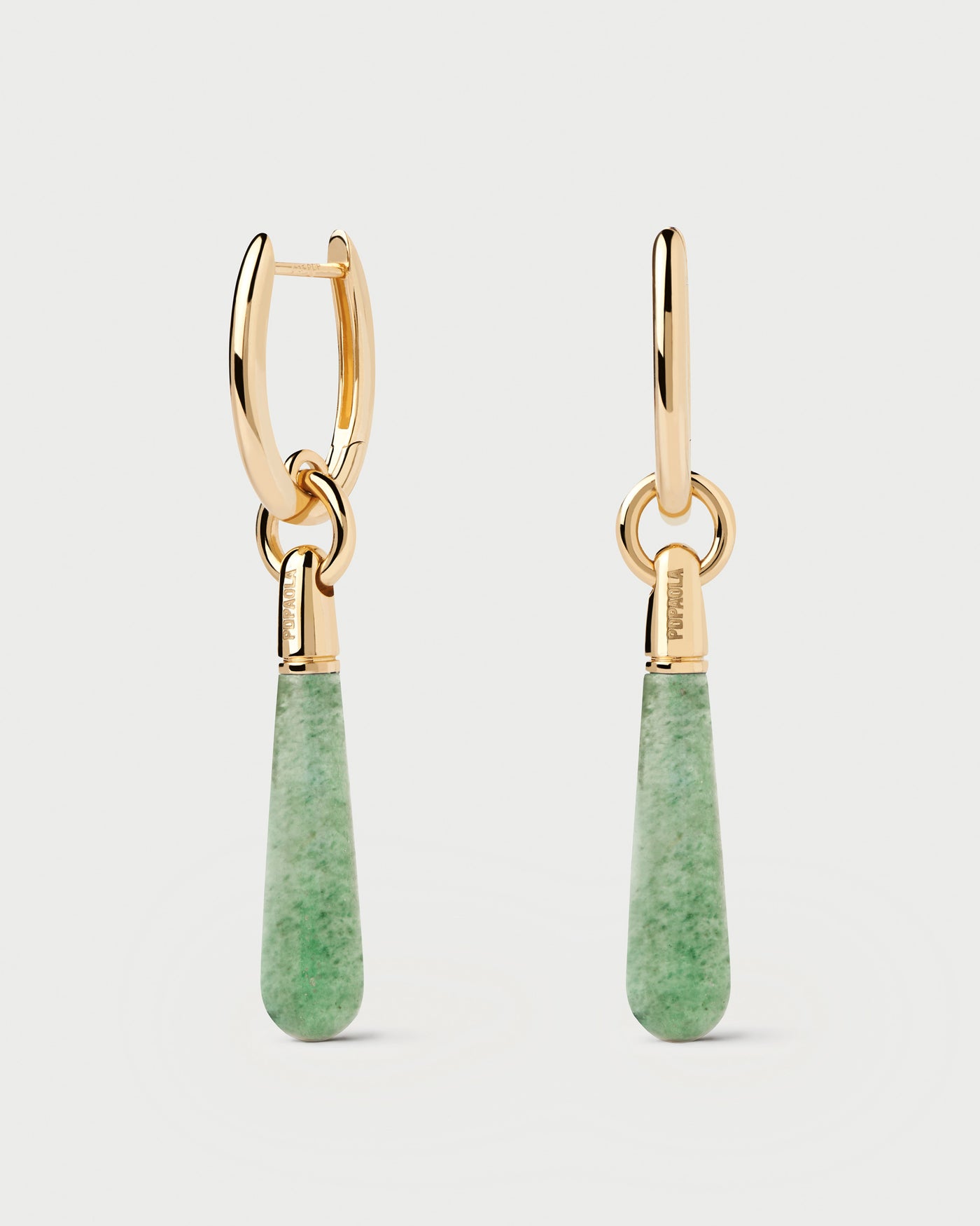 Orecchino a Cerchio Singolo Avventurina Verde Large Jupiter - 
  
    Argento sterling / Placcatura in Oro 18K
  
