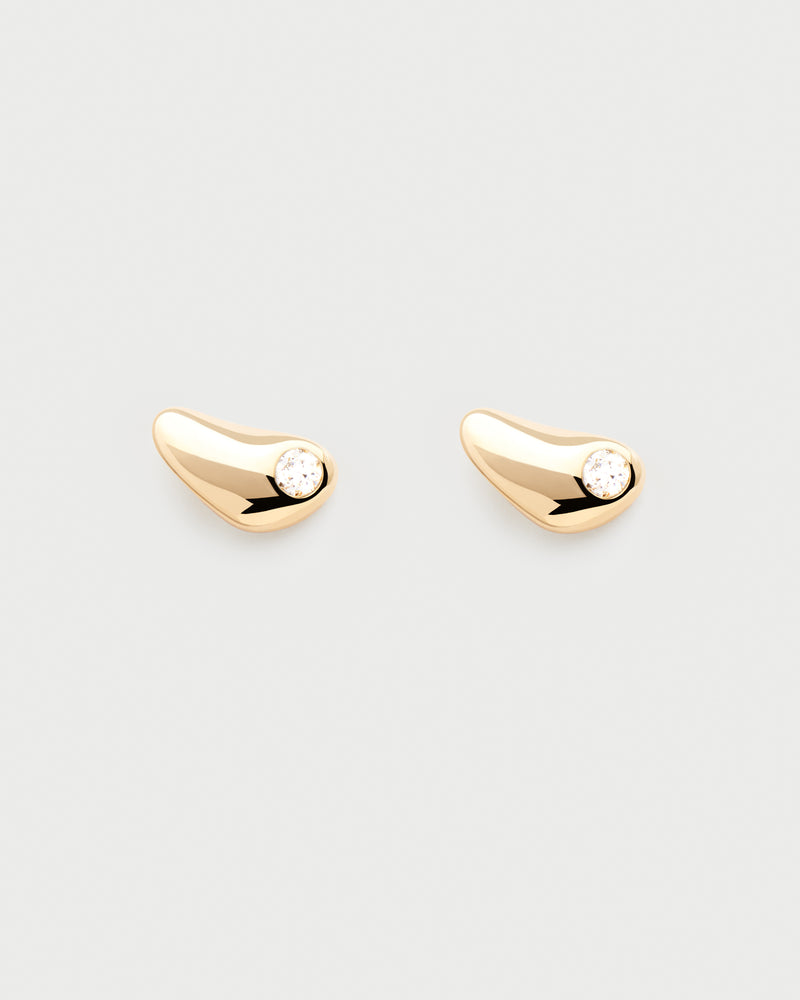 Delta single stud earring - 
  
    Sterling Silver / 18K Gold plating
  
