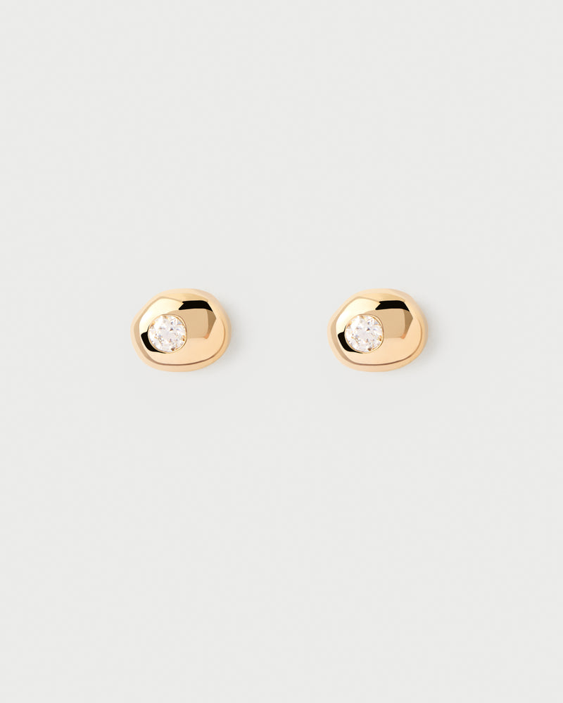 Sand single stud earring - 
  
    Sterling Silver / 18K Gold plating
  
