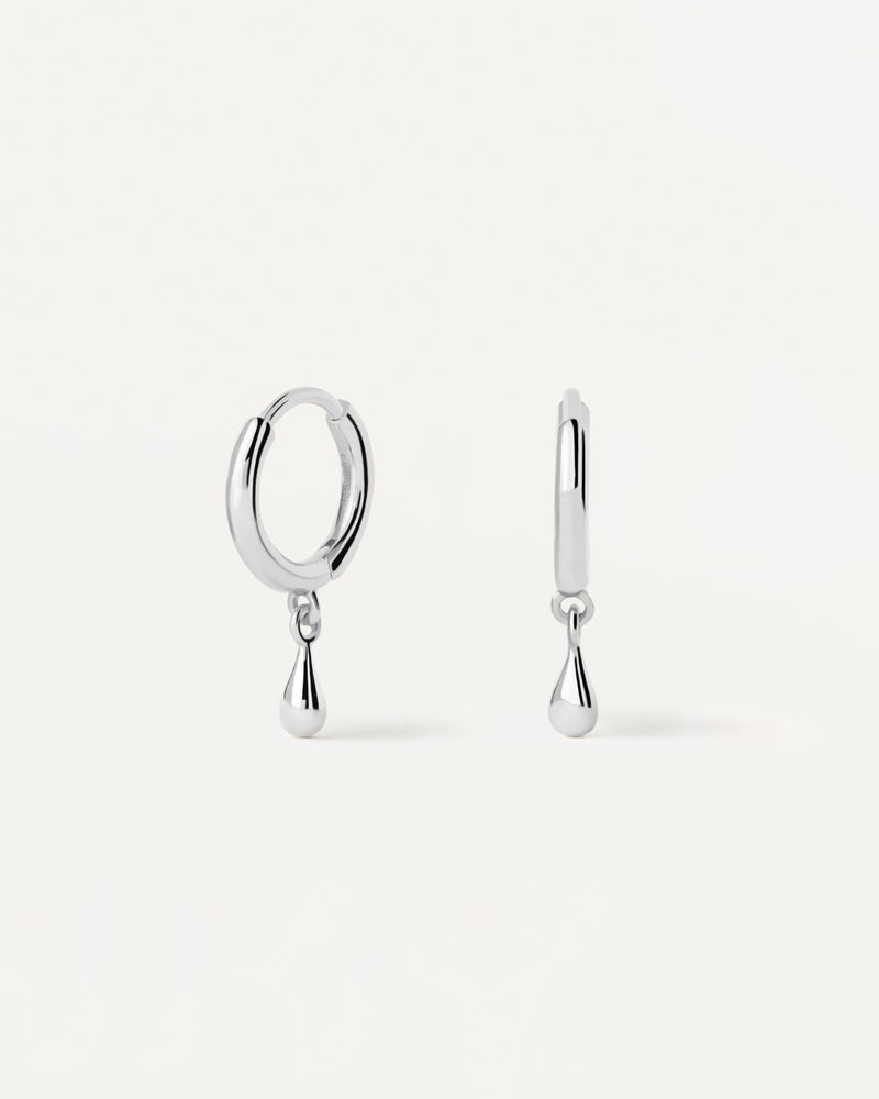 Teardrop Einzelner Silber Creolen - 
  
    Sterling Silber
  
