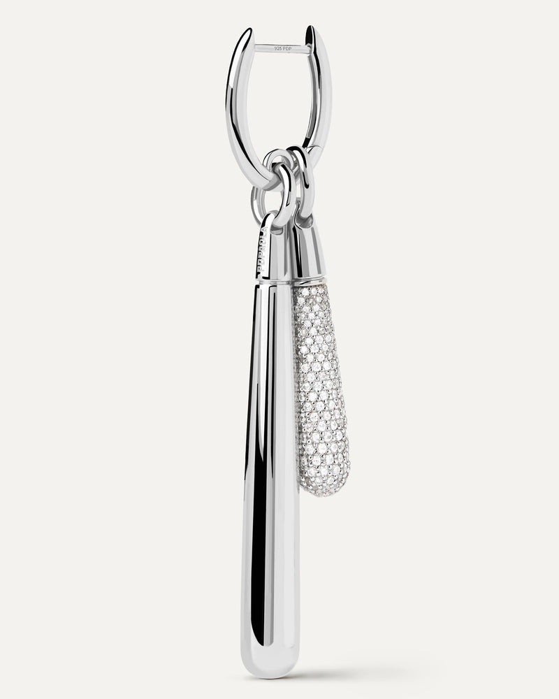 Pavé Large Drop Silver Pendant - 
  
    Sterling Silver
  
