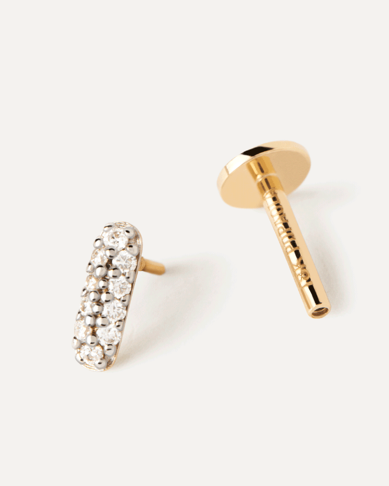 Diamonds and gold Pop single earring - 
  
    18K Gold
  
