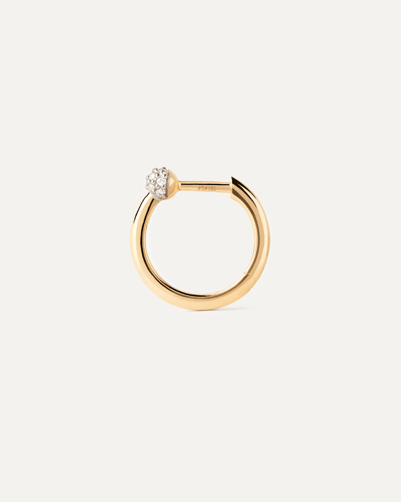 Diamonds and gold Chai single hoop - 
  
    18K Gold
  
