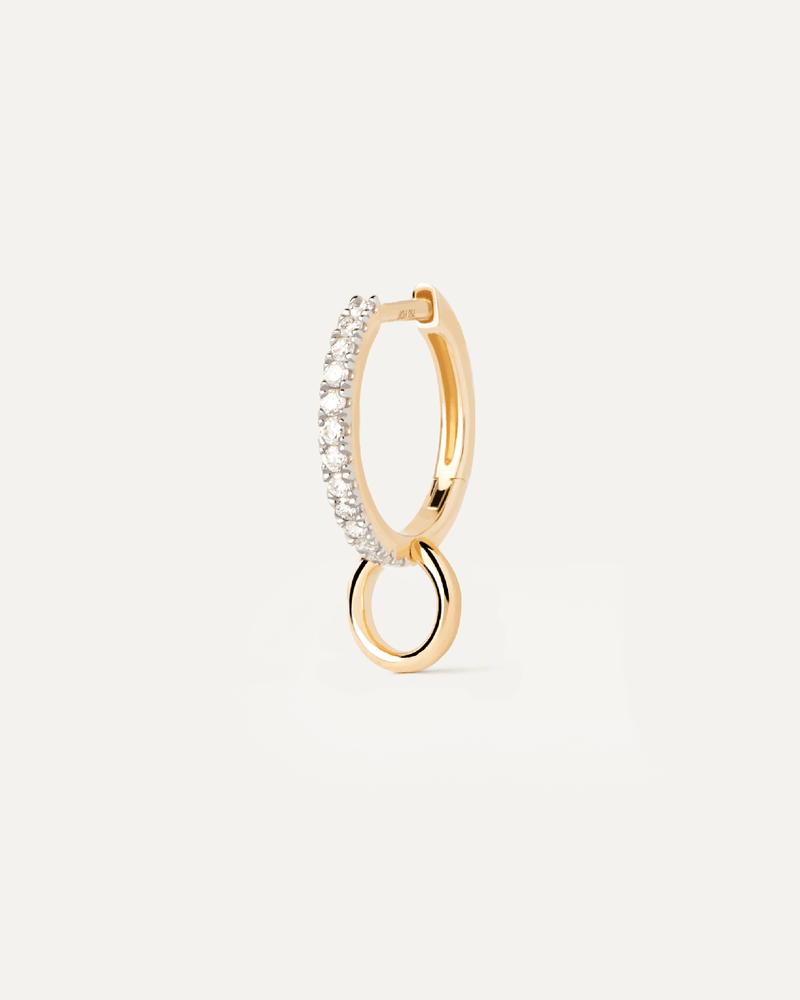 Diamonds and gold Circle single hoop - 
  
    18K Gold
  
