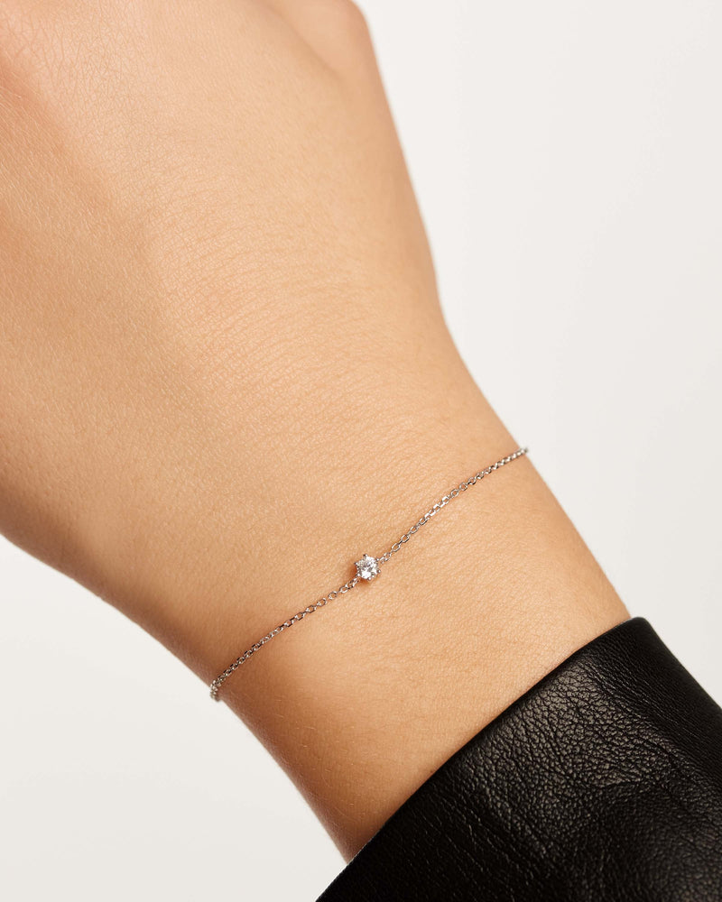 Pulsera White Solitary silver - 
  
    Plata de Ley
  
