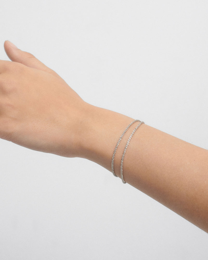 Bracelet chaîne en argent Double Sparkle - 
  
    Argent massif
  
