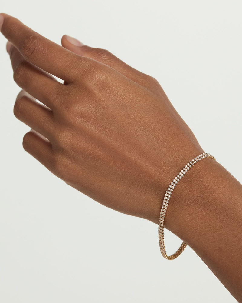 Bracciale in diamanti e oro Double Tennis - 
  
    Oro 18K
  
