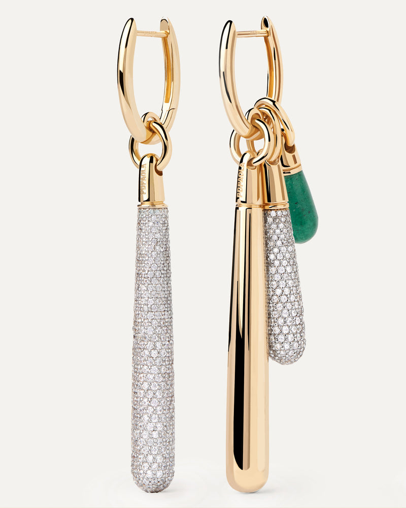 Colgante Aventurina Verde Drop - 
  
    Plata de Ley / Baño de Oro 18K
  
